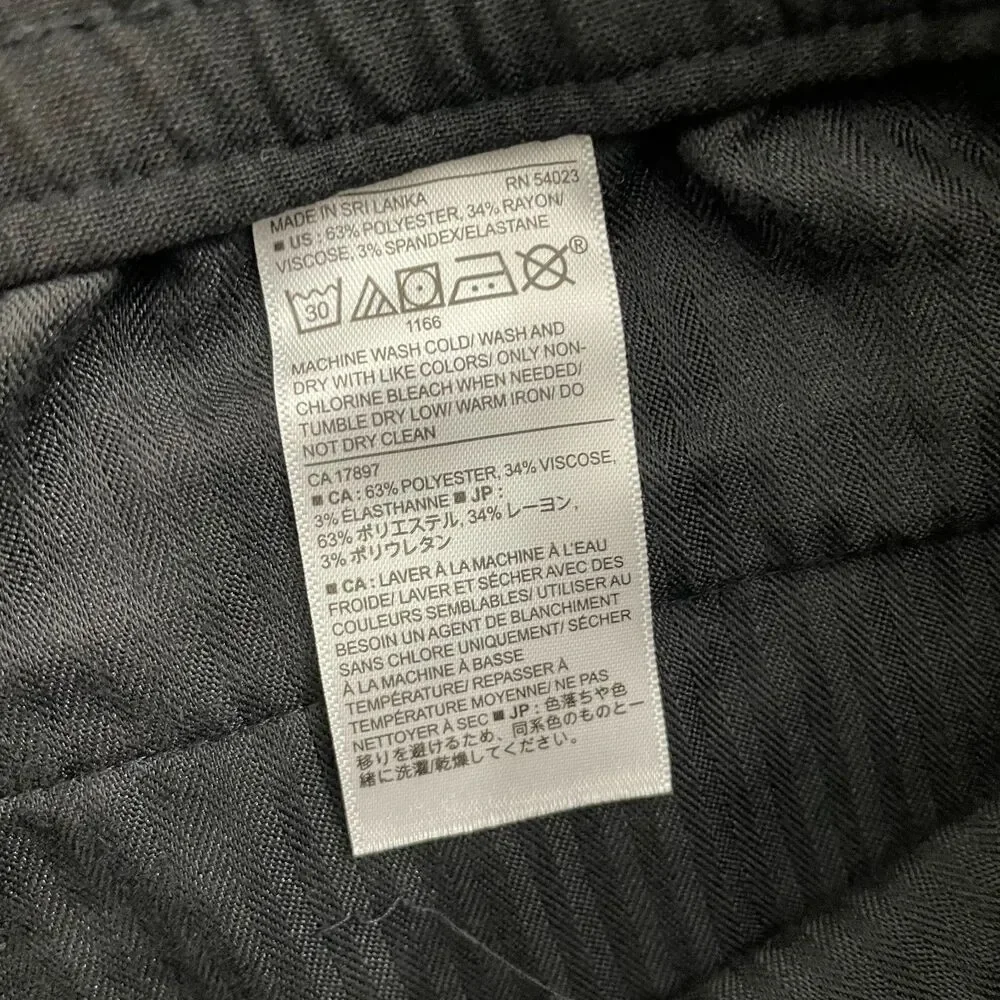 Banana Republic Mason Athletic‎ Tapered Pants Men 35x32 Black Flat Front Stretch